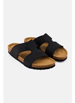 Algspar Men Slip On Cork Sandals, Black  - Image 1