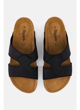 Algspar Men Slip On Cork Sandals, Black  - Image 4