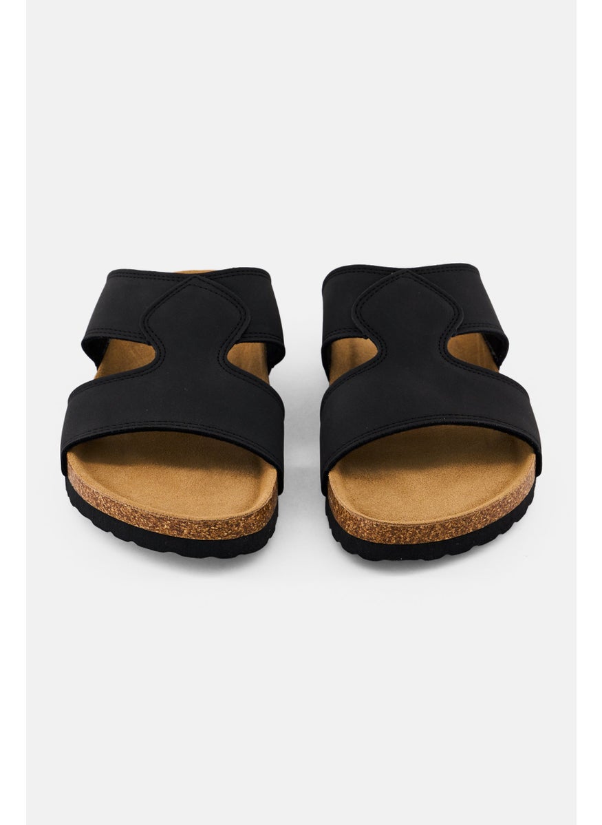 Algspar Men Slip On Cork Sandals, Black  - Image 3