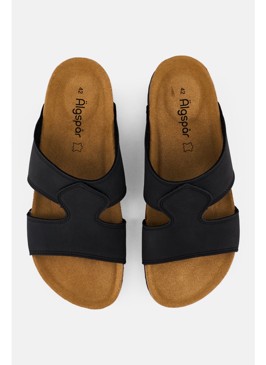 Algspar Men Slip On Cork Sandals, Black  - Image 4