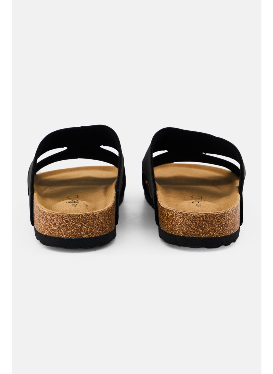 Algspar Men Slip On Cork Sandals, Black  - Image 2