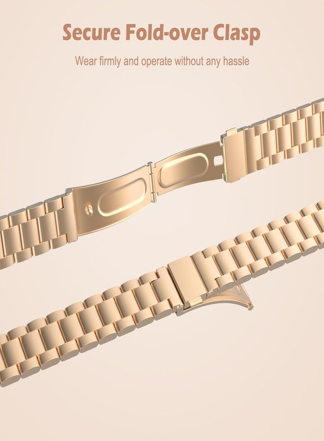 MoKo Slim Metal Band Compatible with Apple Watch Series 11/10 42mm, 9/8/7 41mm, SE3/SE2/SE/6/5/4 40mm, 3/2/1 38mm, Stainless Steel Thin Band Replacement Strap iWatch Wristband for Women, Rose Gold - Image 4