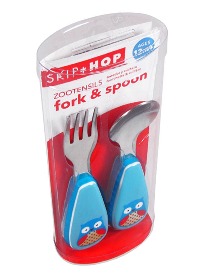 NIBEMINENT Zootensils Owl Baby Cutlery, Pack Of 2 - Multicolour - Image 3
