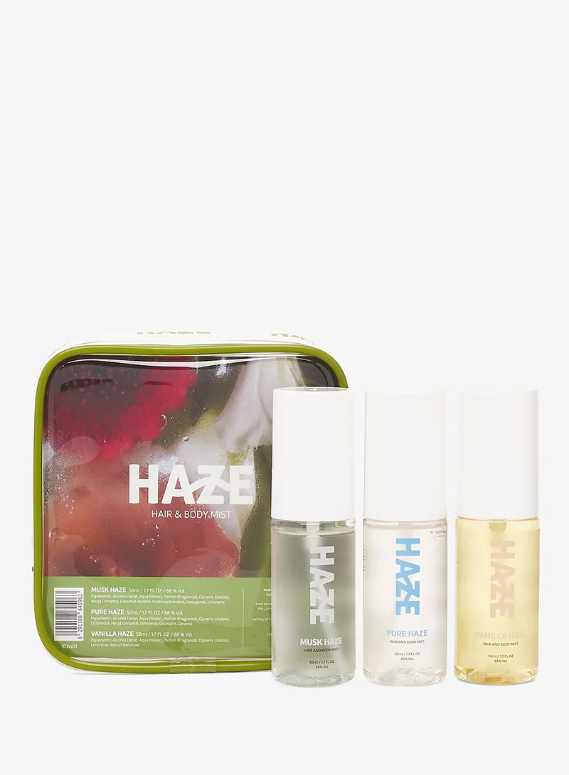 HAZE TRAVEL TRIO - HAIR & BODY MISTS
