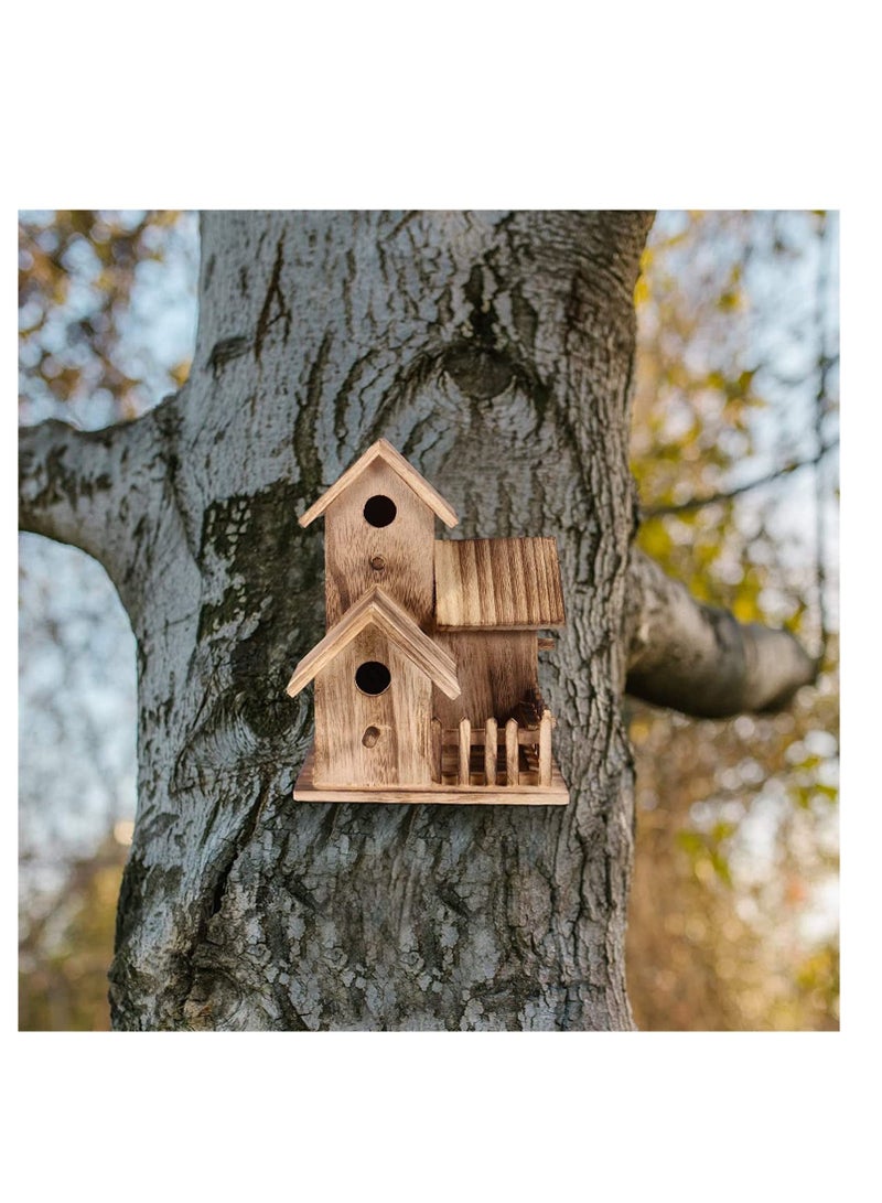 SYOSI Wooden Bird Houses, PRE-Assembled Wooden Bird House for Outdoor Hanging, Natural Cedar Outside Garden Patio Decorative for Dove Finch Wren Robin Sparrow Hummingbird - Image 5