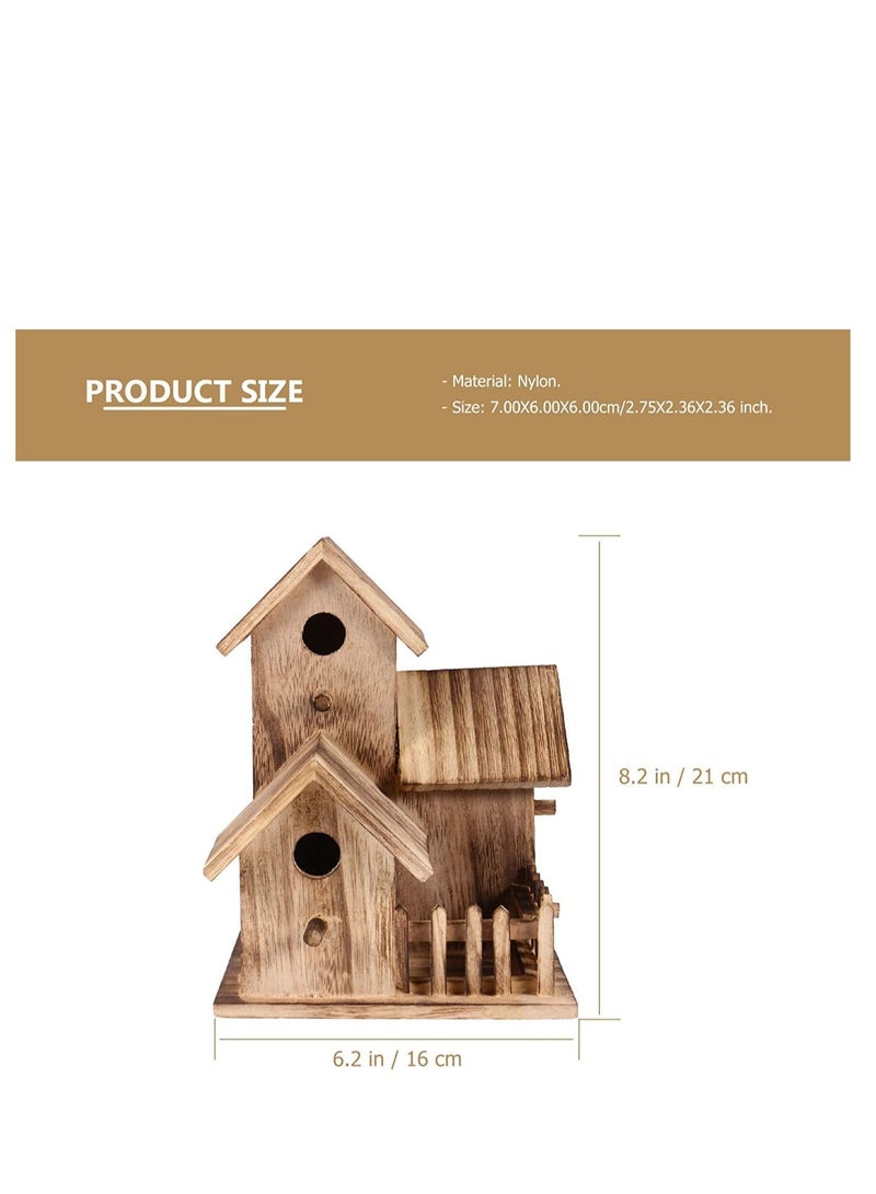 SYOSI Wooden Bird Houses, PRE-Assembled Wooden Bird House for Outdoor Hanging, Natural Cedar Outside Garden Patio Decorative for Dove Finch Wren Robin Sparrow Hummingbird - Image 4