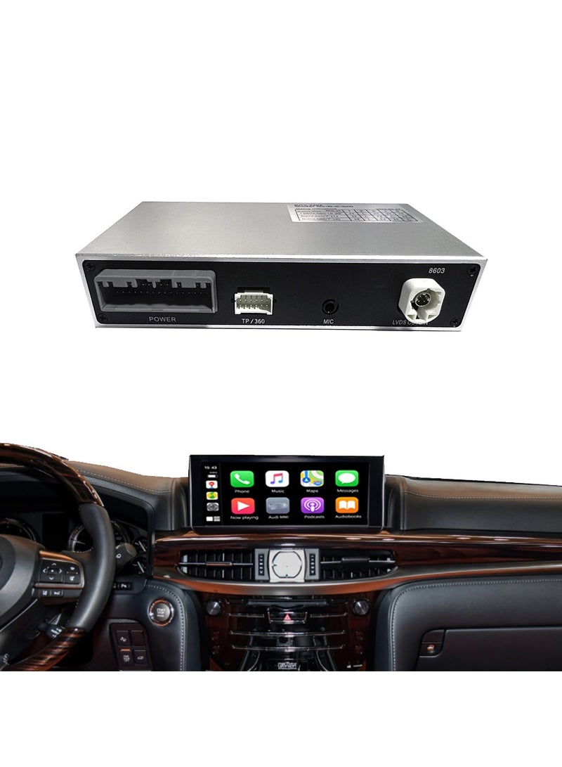 RAYMOS ترقية الوسائط المتعددة لنظام لينكس Raymos اللاسلكي لواجهة Carplay و Android Auto لسيارات لكزس - تخطيط الهاتف وتشغيل الصوت والفيديو المحلي، يدعم تركيب كاميرا أمامية وعكسية بدقة AHD مع كاميرا بانورامية بزاوية 360 درجة - Image 1