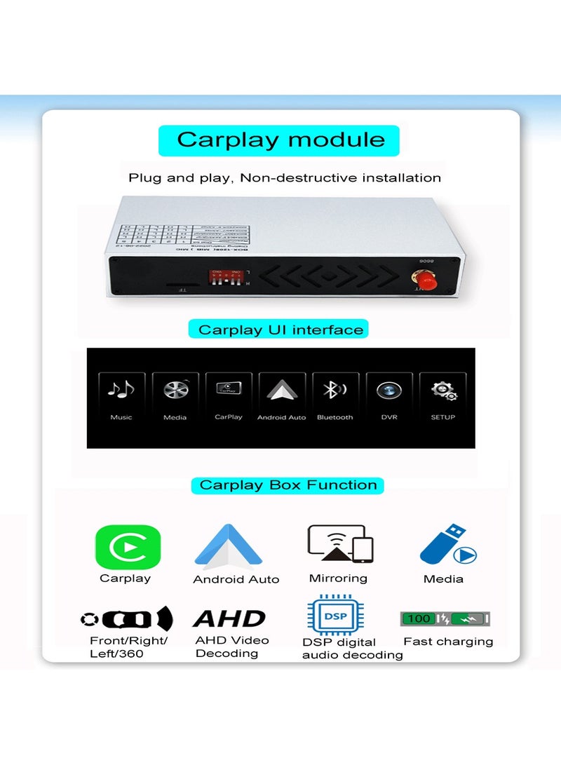RAYMOS ترقية الوسائط المتعددة لنظام لينكس Raymos اللاسلكي لواجهة Carplay و Android Auto لسيارات لكزس - تخطيط الهاتف وتشغيل الصوت والفيديو المحلي، يدعم تركيب كاميرا أمامية وعكسية بدقة AHD مع كاميرا بانورامية بزاوية 360 درجة - Image 2