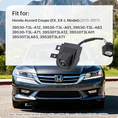 GreenYi 39530-T3L-A01 Rear View Camera Replacement for Honda Accord Coupe (EX, EX-L Model) 2013-2017, OE Backup Cam Replaces 39530-T3L-A12, 39530-T3L-A63, 39530-T3L-A71 by GreenYi - Image 2