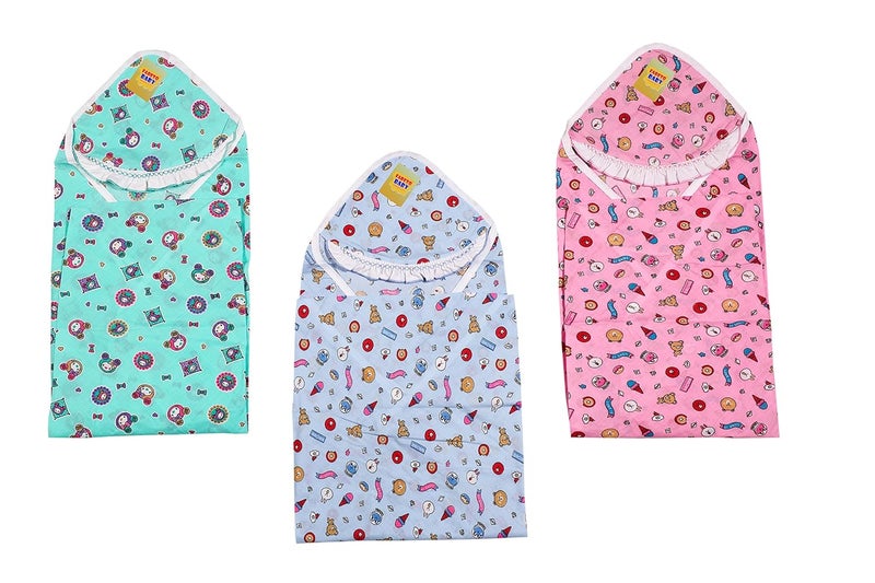 Fareto New Born Baby Cotton Single Layer Blanket with Friel(0-6 Months,L-32Inchs,B-28 Inchs)