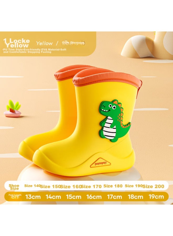 Moremerry Children's Rain Boots For Boys And Girls, Waterproof 3d Baby Non-slip Wear-resistant Cartoon Rain Boots, Cute Dinosaur Design, Size 17