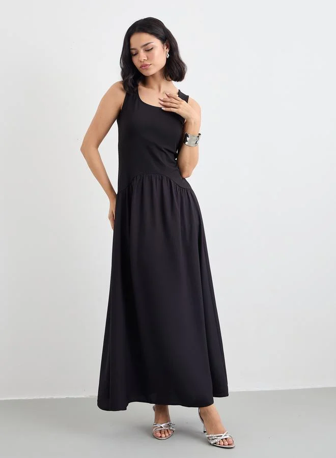 ستايلي Styli Plain Sleeveless A-Line Maxi Dress