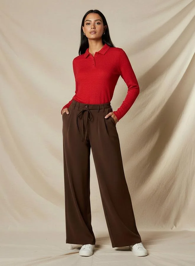 2Xtremz 2Xtremz Mid-Rise Wide Leg Trousers