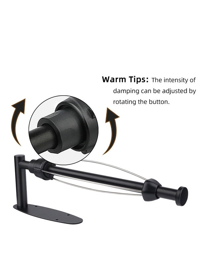 Stainless Steel Paper Towel Roll Holder  with damper,Tissue Wall holder,Wall Towel Boxes,Wall-Hanging Toilet Tissue Holder,Kitchen Tissue Roll Holder Wall Mounted Organizer Tissue Holder and Suction Cup  Hanger Toilet Paper Roll Holder Kitchen Cabinet Bathroom Black - Image 4