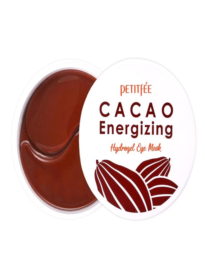 Petitfee Cacao Energizing Hydrogel Eye Mask 60ea (30pairs) - Nourishing Eye Patch with Cacao Seed Butter, Brazil Nut, Pine Nut, Macadamia, Revitalizes Under Eyes, Cooling, Firming, Hydrating Eye Care - Image 1