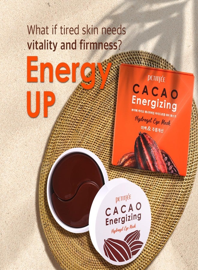 Petitfee Cacao Energizing Hydrogel Eye Mask 60ea (30pairs) - Nourishing Eye Patch with Cacao Seed Butter, Brazil Nut, Pine Nut, Macadamia, Revitalizes Under Eyes, Cooling, Firming, Hydrating Eye Care - Image 4