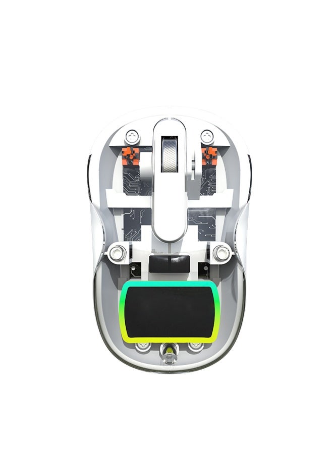 Wireless Bluetooth Gaming Mouse for Windows, Mac, IOS, Android, Slim Transparent Dual Mode (Bluetooth 5.1 + USB 2.4Ghz) Mouse with USB Receiver, 1200 DPI, White  - Image 1