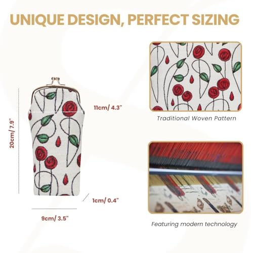 Signare Tapestry Glasses Case for Women Eyeglass Pouch With Charles Rennie Mackintosh Rose Art Nouveau Design (GPCH-RMSP) - Image 3