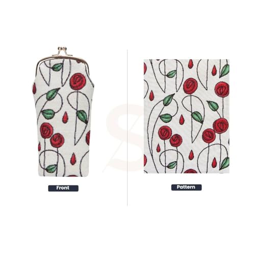 Signare Tapestry Glasses Case for Women Eyeglass Pouch With Charles Rennie Mackintosh Rose Art Nouveau Design (GPCH-RMSP) - Image 2