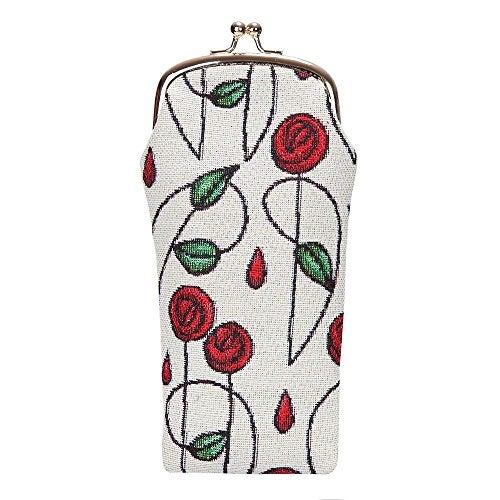 Signare Tapestry Glasses Case for Women Eyeglass Pouch With Charles Rennie Mackintosh Rose Art Nouveau Design (GPCH-RMSP) - Image 1