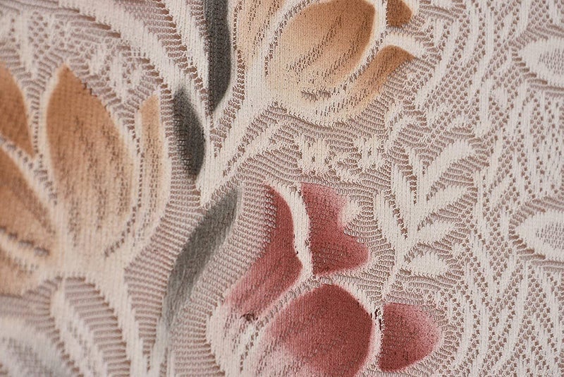 HOMECROWN Floral Print Cotton Net Fabric 4 Seater Centre Table Cloth Cover 60X40 Inch Brown Pack Of 1 Rectangular - Image 3