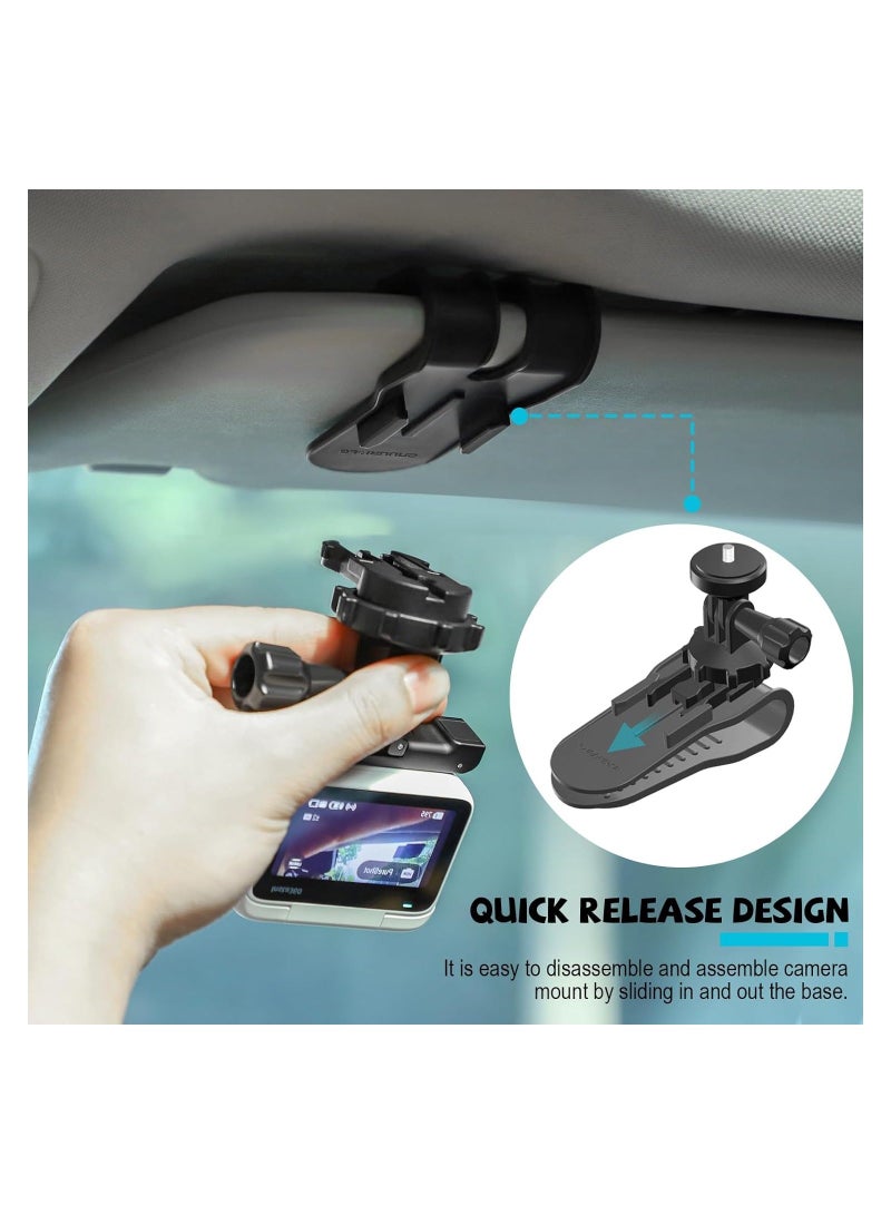 Car Sun Visor Mount, RC Car Sun Visor Mount Adjustable Holder, for GoPro/for Insta360 X3/GO 3/ONE X2/ONE RS/GO 2/Osmo Action 4 Camera Mount Clamp Mount, with 1/4 Screw Adapter Accessories - Image 3