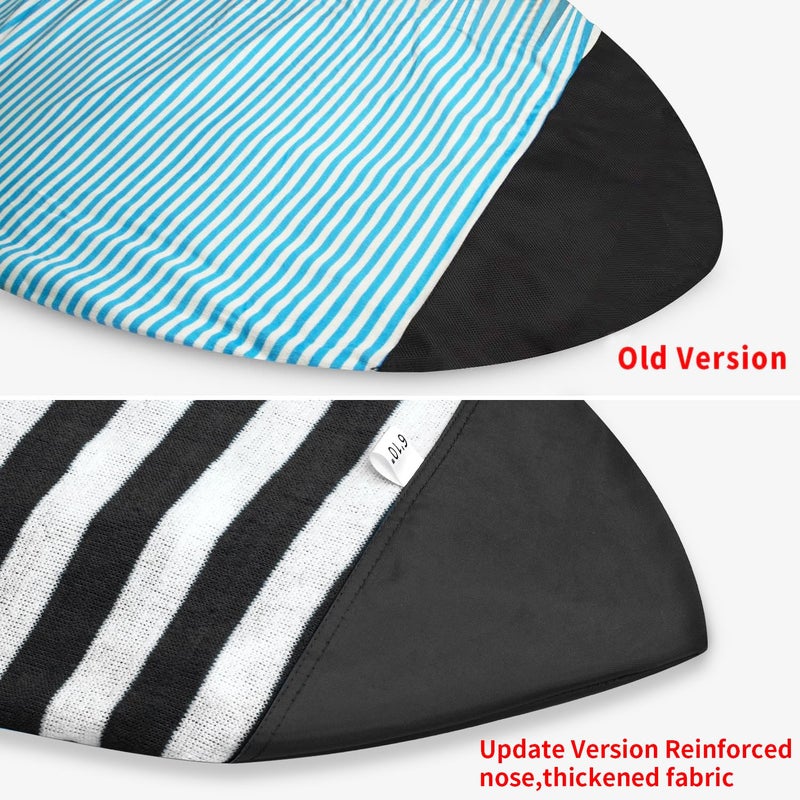 UCEDER Surfboard Sock Cover,Lightweight Stretch Board Bag for Sun Protection,Foldable Surfboard Sock Sleeve Perfect for Travel and Transportation(Black and White, 7'5") - Image 3