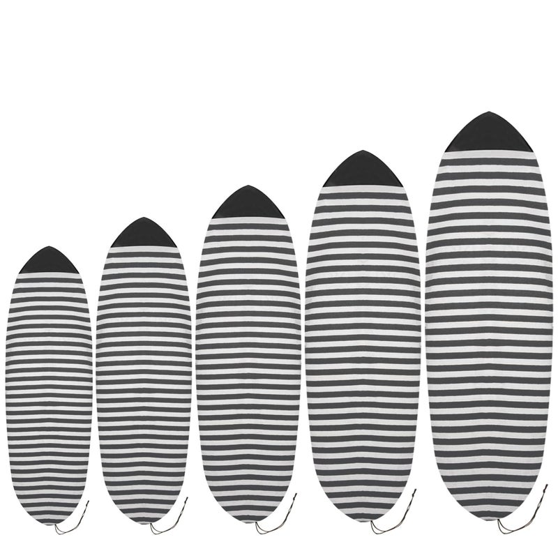 UCEDER Surfboard Sock Cover,Lightweight Stretch Board Bag for Sun Protection,Foldable Surfboard Sock Sleeve Perfect for Travel and Transportation(Black and White, 7'5") - Image 1