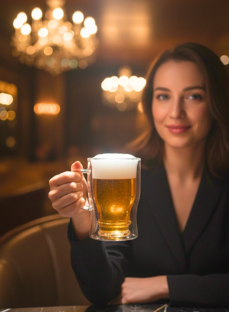 1 تشيس كوب بيرة مزدوج الجدار 650 مل - كوب زجاجي معزول من زجاج البوروسيليكات (قطعة واحدة)كوب بيرة مزدوج الجدار 650 مل - كوب زجاجي معزول من زجاج البوروسيليكات (قطعة واحدة) - Image 4