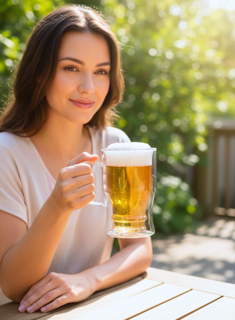 1 تشيس كوب بيرة مزدوج الجدار 650 مل - كوب زجاجي معزول من زجاج البوروسيليكات (قطعة واحدة)كوب بيرة مزدوج الجدار 650 مل - كوب زجاجي معزول من زجاج البوروسيليكات (قطعة واحدة) - Image 3