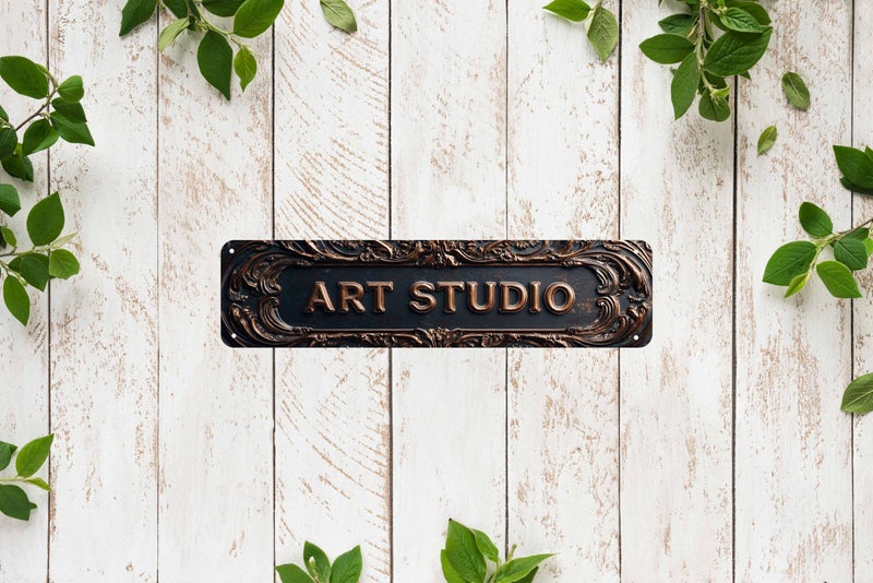 QIXFGUL Vintage Tin Art Studio Sign Retro Metal Sign for Outdoor indoor Decoration - Outdoor indoor Funny Wall Art Plaque 4x16 Inch - Image 5