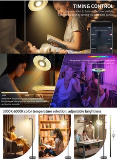 ماركة غير محددة مصباح أرضي LED دائم لغرفة المعيشة ، مصباح ذكي بلوتوث مع التحكم في التطبيق ، أوضاع متعددة وتعديل متعدد الألوان  - Image 4