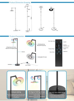 مصباح أرضي LED دائم لغرفة المعيشة ، مصباح ذكي بلوتوث مع التحكم في التطبيق ، أوضاع متعددة وتعديل متعدد الألوان - pzsku/Z0B0EF814F543A8FBDA33Z/45/_/1739510580/5fdffa52-1f03-47ae-bb57-09493b2da3eb