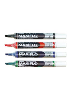 Pentel 4-Piece Maxiflo Slim Whiteboard Erasable Markers Chisel Tip Multicolour  - Image 2