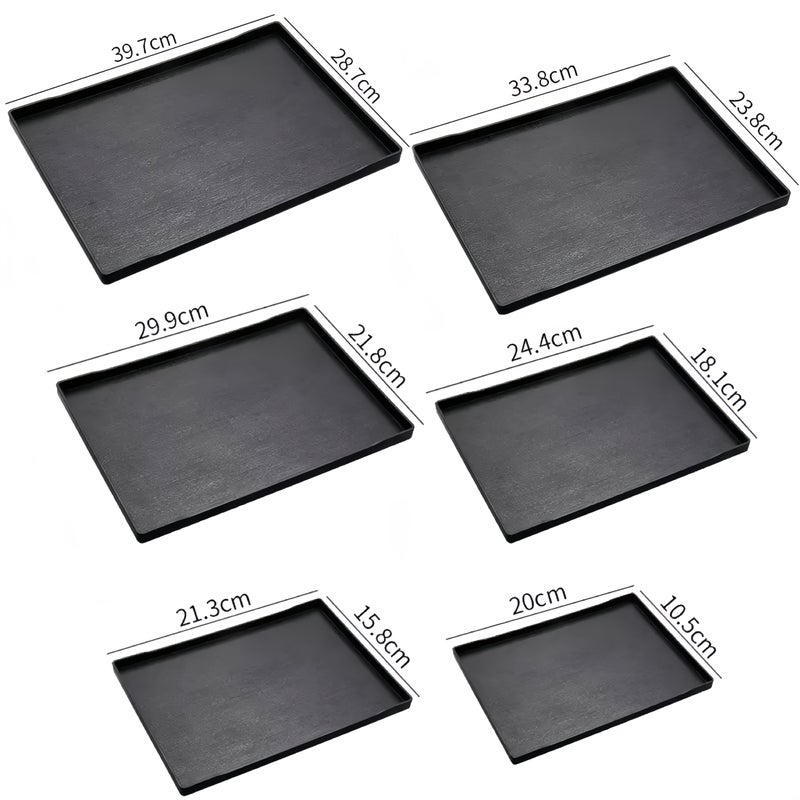 Large Black Plastic Tray Small Size Thickened Rectangular Storage Tray for Jewelry Bathroom Office Hotel Kitchen Fruit Snacks Microwave and Dishwasher Safe - Image 3