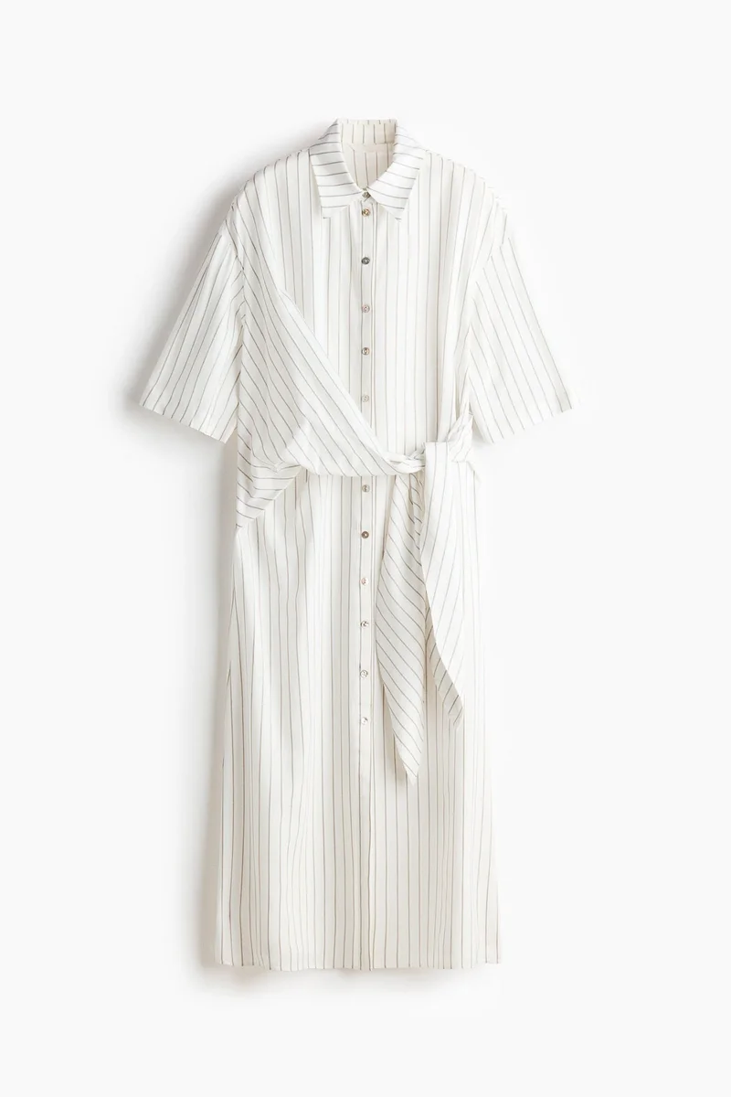 H&M Tie-detail shirt dress