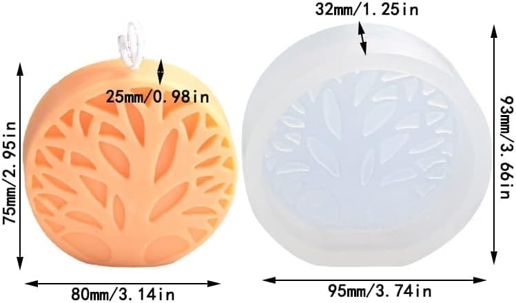 Skytail 3D Simple Tree of Life Candle Silicone Molds for Making Candle Resin Pillar Aromatherapy Gypsum Candles Wax Soap Flower Specimen Clay Craft Home Decor Epoxy Resin Mould - Image 2