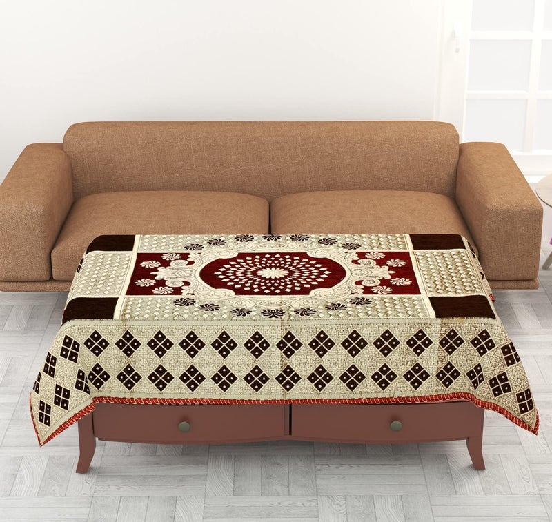 SAWNA HOMES Heavy 5 Seater Printed Sofa Cover Set 3,1,1 Seater with Diwan Bedsheet, 5 Cushion Covers, 2 Bolster Covers, Comfortable Furniture Protector for Home Décor (15 Pieces, Coffee Mehroon) - Image 4