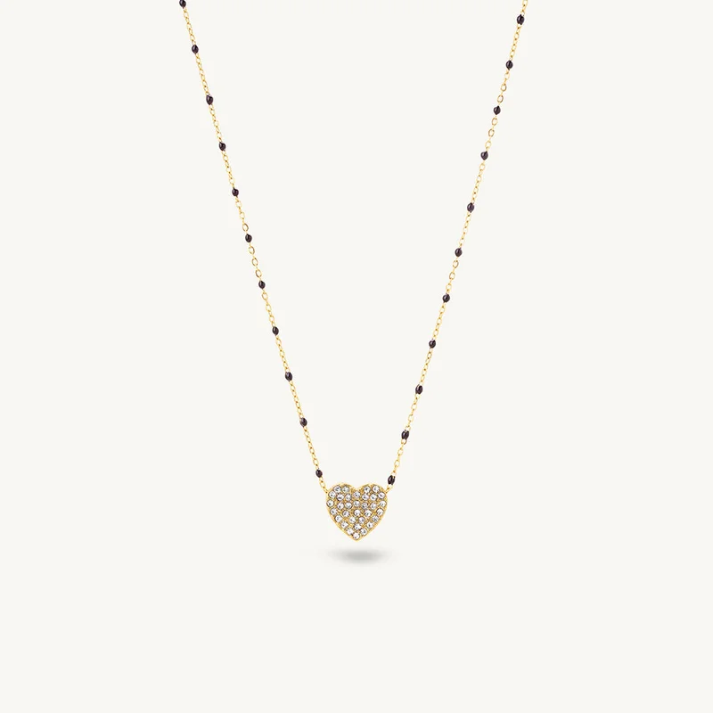 18K Gold Tone Plated Crystal Heart Glow Demifine Mangalsutra For Women - Waterproof & Anti-Tarnish