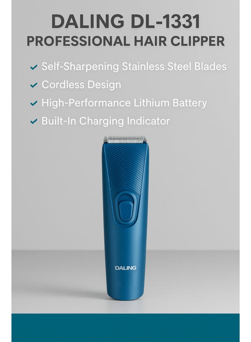 دالينغ ماكينة حلاقة شعر احترافية DALING DL-1331 – لاسلكية، قابلة لإعادة الشحن، بطارية ليثيوم، شفرات حادة، شحن USB - Image 3