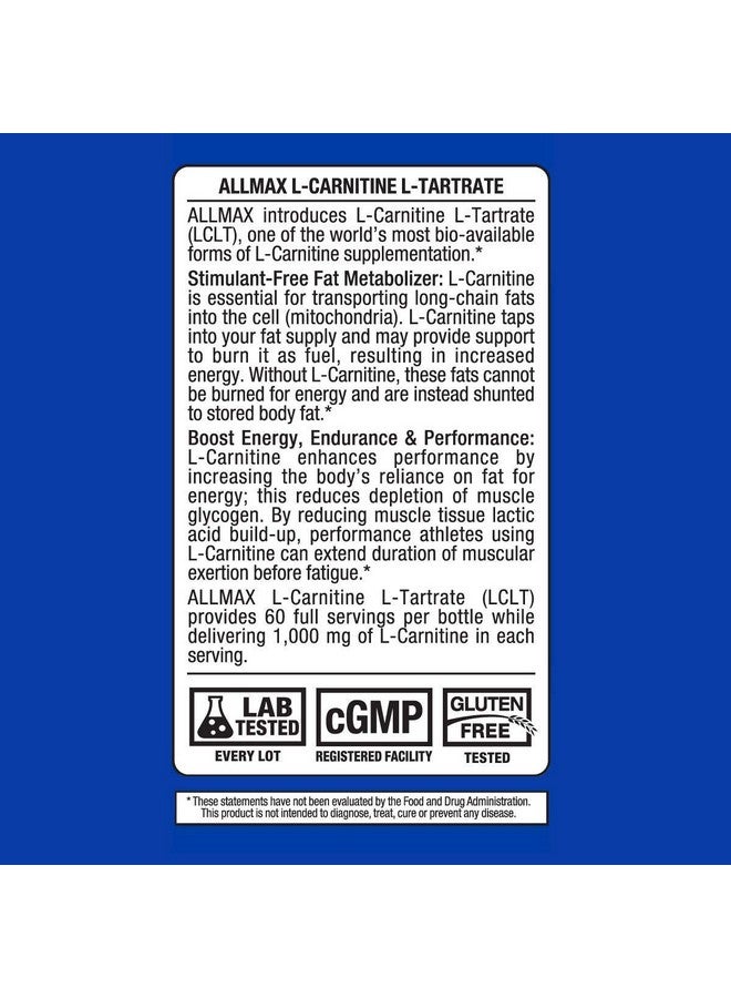 أولماكس نيوتريشن ALLMAX Nutrition L-Carnitine + Tartrate، 120 كبسولة - Image 3