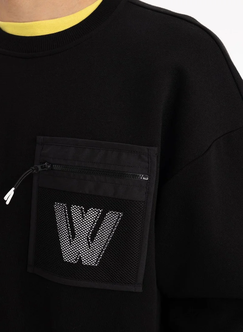 DeFacto Oversized Fit Crew Neck Printed Sweatshirt