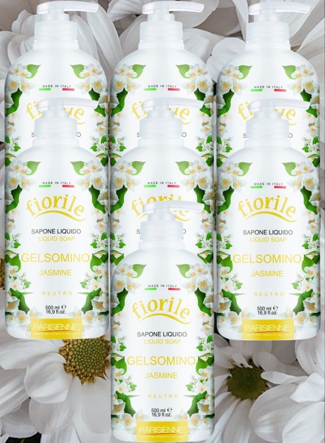 7 Pieces Fiorile Liquid Soap Jasmine 500ml