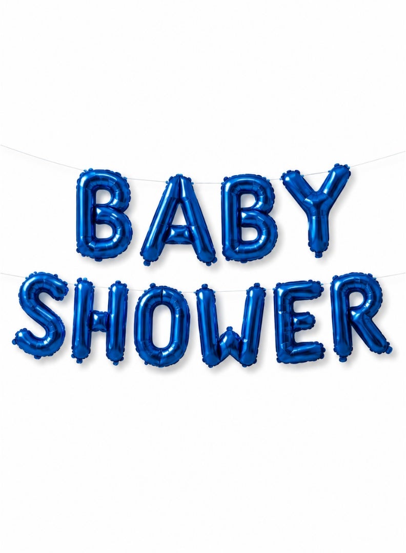 ITALO Baby Shower Foil Letter Balloon Banner Set for Baby Shower Party Decoration | Blue - Image 2