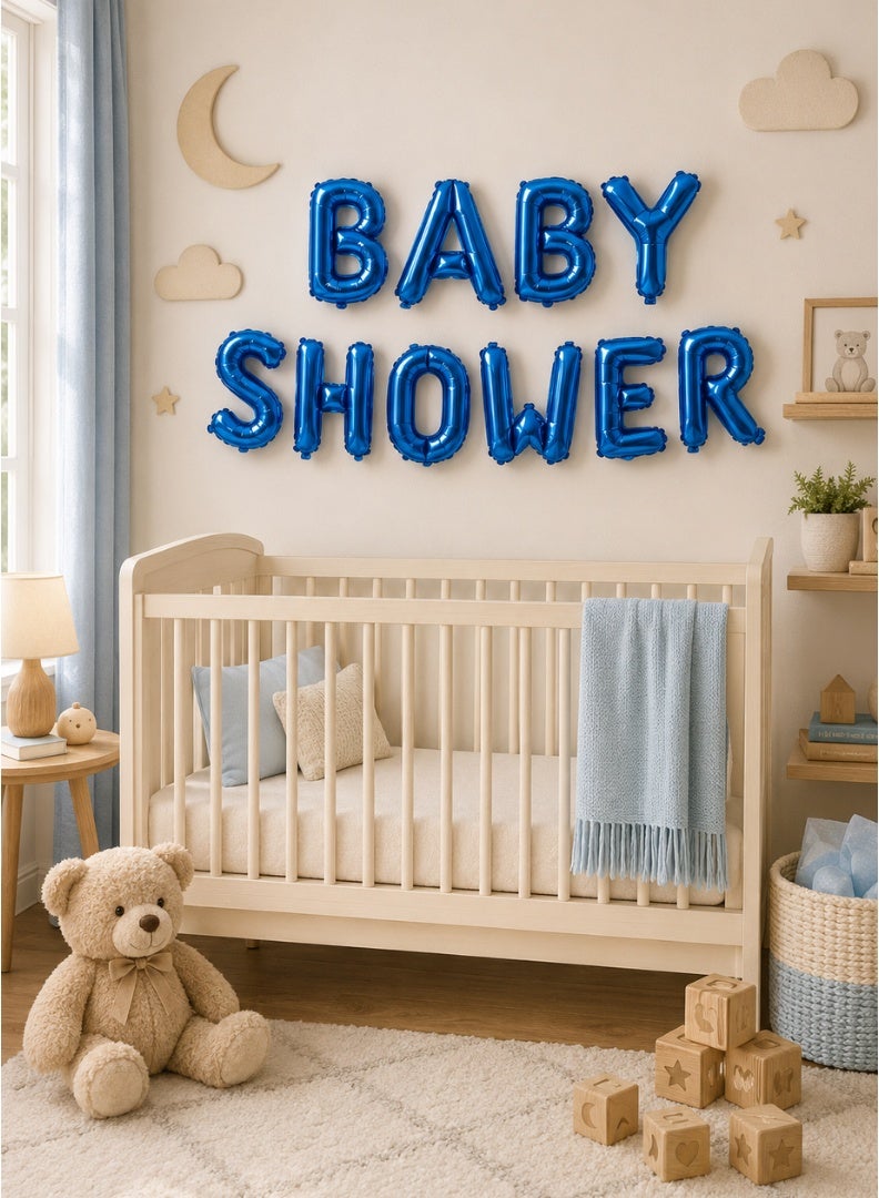 ITALO Baby Shower Foil Letter Balloon Banner Set for Baby Shower Party Decoration | Blue - Image 5