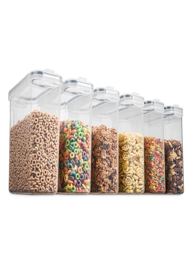 Seseno 6 Pack Airtight Cereal & Dry Food Storage Container - BPA Free Plastic Kitchen and Pantry Organization Canisters for, Flour, Sugar, Rice, Nuts, Snacks, Pet Food & More (135.5 Oz) Labels & Chalk Marker - Image 5