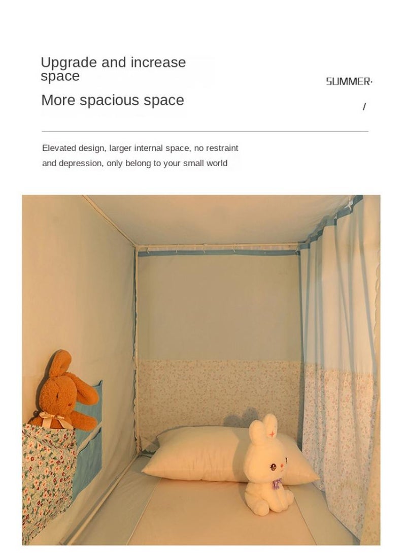 عام أزياء الطابق العلوي ستارة نزل الطلاب سرير المظلة الستائر الستائر الستائر الستائر الظل سرير واحد مظلة من القماش سرير المظلة البعوض صافي النوم الخصوصية حماية الطلاب مع دعم مكافحة البعوض - Image 5