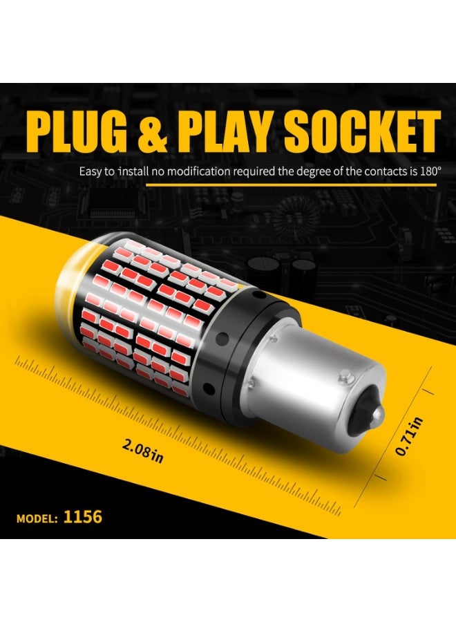 لمبات كهربائية ليد مطورة 1156 144/ BA15S أحمر لامع 440-SMD 500/LM فائقة السطوع بنسبة 1073 1003% 1073 1003 تستخدم لفوانيس الرجوع للخلف/خلفية/فرامل/إشارة الانعطاف/إضاءة نهارية من الشافعي، 2 قطعة - Image 3