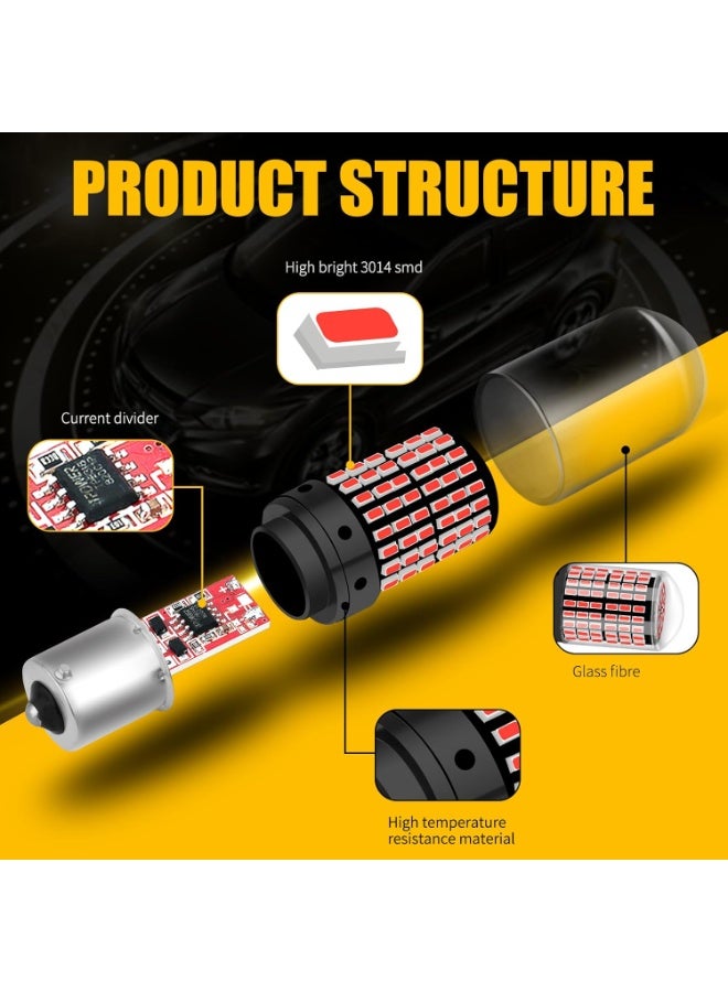 لمبات كهربائية ليد مطورة 1156 144/ BA15S أحمر لامع 440-SMD 500/LM فائقة السطوع بنسبة 1073 1003% 1073 1003 تستخدم لفوانيس الرجوع للخلف/خلفية/فرامل/إشارة الانعطاف/إضاءة نهارية من الشافعي، 2 قطعة - Image 4