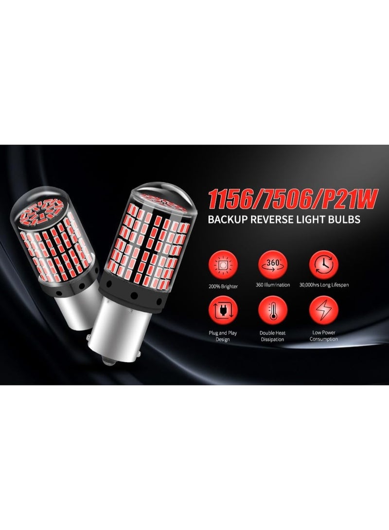 لمبات كهربائية ليد مطورة 1156 144/ BA15S أحمر لامع 440-SMD 500/LM فائقة السطوع بنسبة 1073 1003% 1073 1003 تستخدم لفوانيس الرجوع للخلف/خلفية/فرامل/إشارة الانعطاف/إضاءة نهارية من الشافعي، 2 قطعة - Image 2